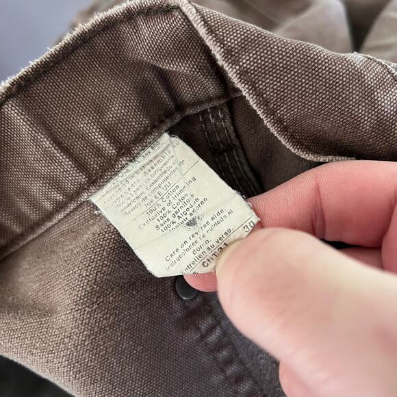 Vintage Y2K Carhartt brown B136 CHT double knee work wear carpenter pants - Picture 7 of 10